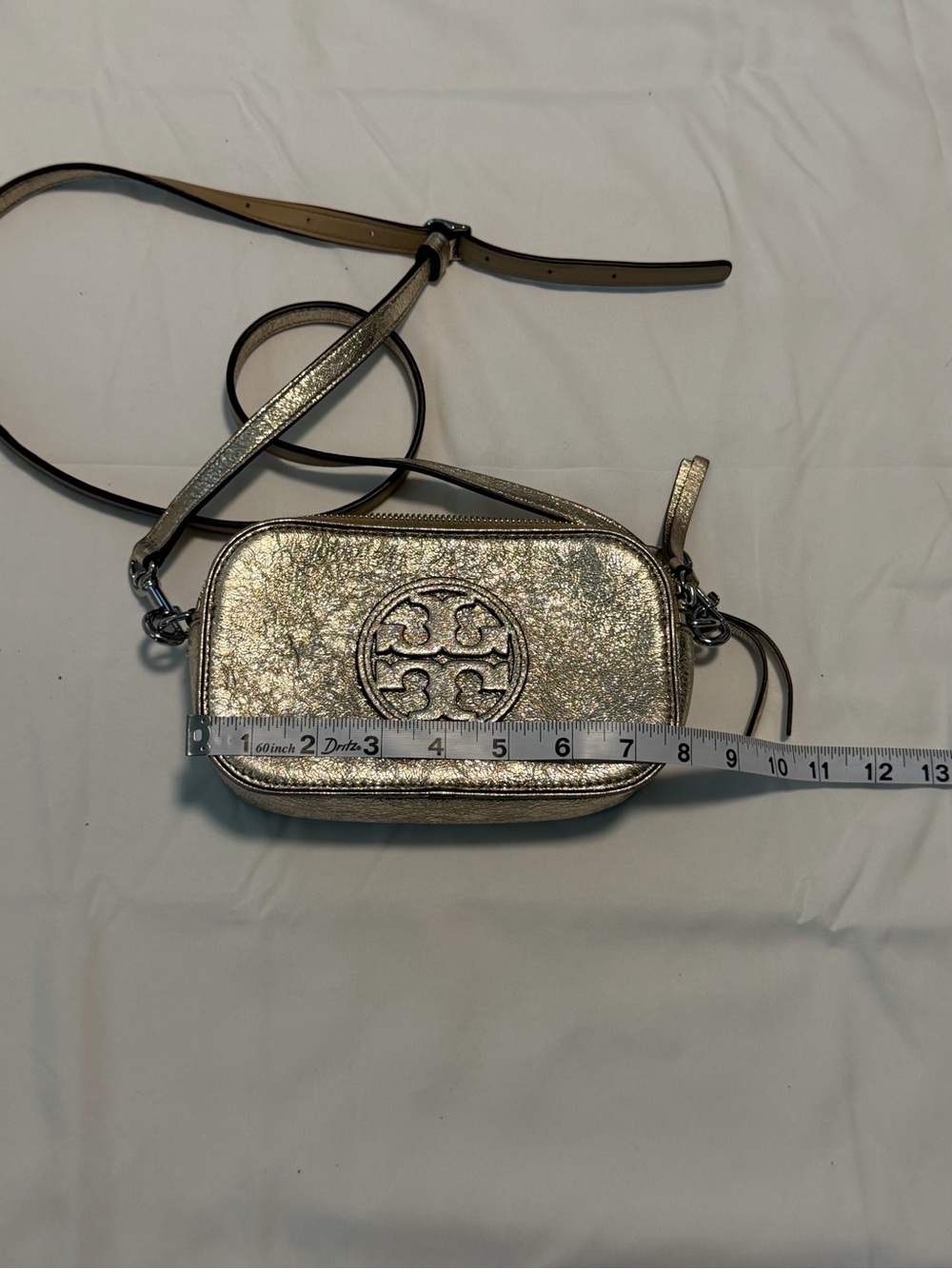 Tory Burch Metallic Silver Logo Crossbody Pouch - Picture 10 of 10